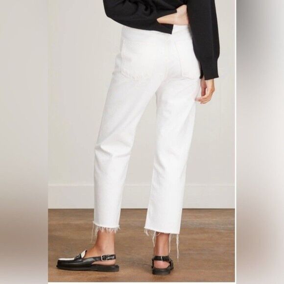 Agolde 90s Five-Pocket Cropped Straight Leg Jeans In White “Element “Sz 29 NWT - Picture 3 of 13